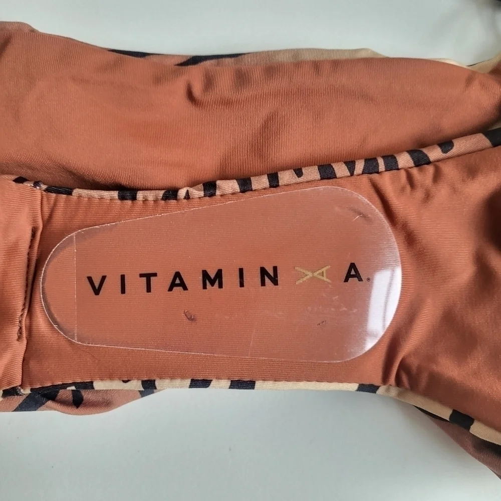 New Vitamin A Luciana Ziva Tiger Stripe Classic Reversible Bikini Bottoms 10/L - Picture 9 of 11